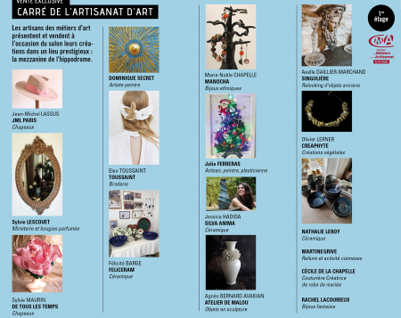 Venez rencontrer les Artisans d'Art au carré de l'Artisanat. Ventes exclusives